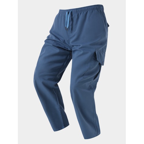 Men Solid Utility Pocket Zip Pocket Ankle Length Casual Cargo Pants Men Solid Utility Pocket Zip Pocket Ankle Length Casual Cargo Pants