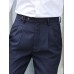 Men Solid Color Formal Side Button Pockets Ankle Length Business Pants Men Solid Color Formal Side Button Pockets Ankle Length Business Pants
