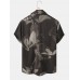 Mens Tropical Leaf Print Chest Pocket Holiday Short Sleeve Shirts Mens Tropical Leaf Print Chest Pocket Holiday Short Sleeve Shirts