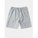 Men Solid Color Drawstring Soft Stick Elastic Waist Knee Length Casual Pants Men Solid Color Drawstring Soft Stick Elastic Waist Knee Length Casual Pants
