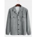 Men Nizi Contrast Pure Chest Pockets Button Collar Simple Jackets Men Nizi Contrast Pure Chest Pockets Button Collar Simple Jackets
