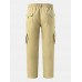 Men Solid Color Utility Pocket Street Elastic Waist Casual Cargo Pants Men Solid Color Utility Pocket Street Elastic Waist Casual Cargo Pants