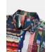 Mens Tribal Pattern Spliced Hem Cuff Comfy Shirts Mens Tribal Pattern Spliced Hem Cuff Comfy Shirts