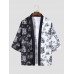Mens Two Tone Tiger Print Hit Trim Front Open Kimonos Mens Two Tone Tiger Print Hit Trim Front Open Kimonos