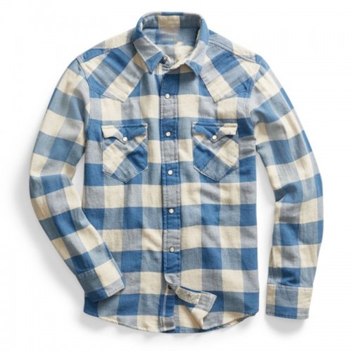Men's Classic Slim Fit Checked Twill Western Shirt HF0204-04-01 Men's Classic Slim Fit Checked Twill Western Shirt HF0204-04-01