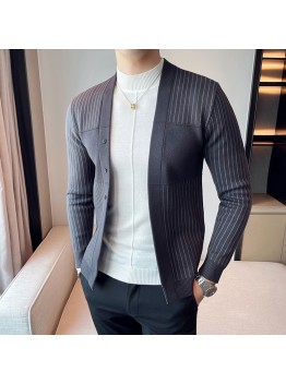 Exquisite simple vertical striped jacket HF2106-03-03