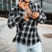 Motorcycle style Chicano long sleeved black and white plaid HF3204-01-04 Motorcycle style Chicano long sleeved black and white plaid HF3204-01-04