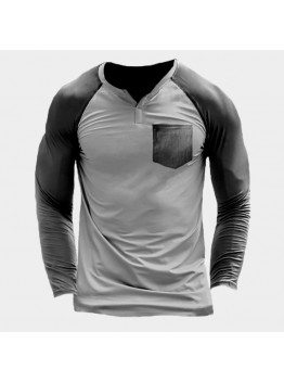 V-neck trendy men's long T-shirt HF2207-03-01