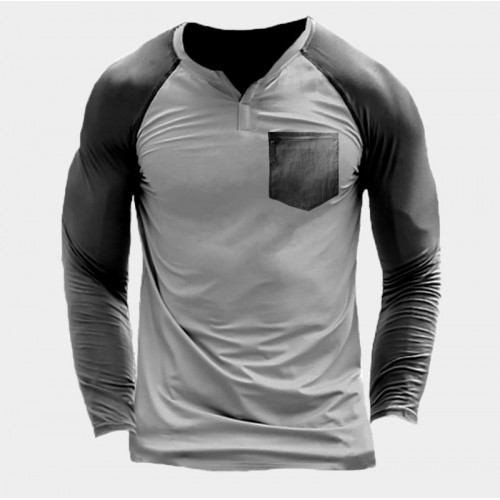V-neck trendy men's long T-shirt HF2207-03-01 V-neck trendy men's long T-shirt HF2207-03-01