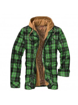Hooded and cotton jacket, fake two shirts, cotton jacket HF3419-03-03