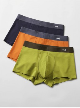 Men Solid Color U Convex Multipacks Underwear Soft Mid Waist Boxer Briefs