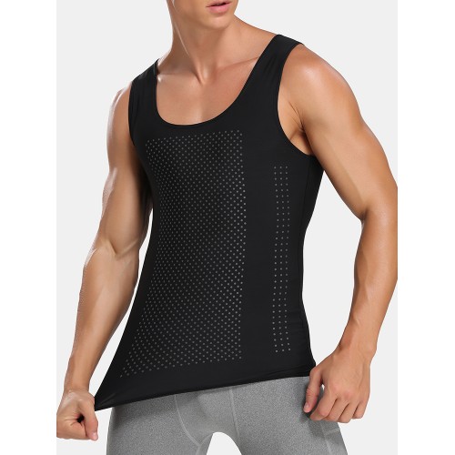 Mens Abdomen Control Breathable Quick Drying Thin High Elasticity Skinny Tank Top Shapewear Mens Abdomen Control Breathable Quick Drying Thin High Elasticity Skinny Tank Top Shapewear