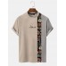Mens Letter Geometric Print Patchwork Mock Neck Short Sleeve T Shirts Mens Letter Geometric Print Patchwork Mock Neck Short Sleeve T Shirts