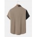 Mens Two Tone Patchwork Button Up Short Sleeve Shirts Mens Two Tone Patchwork Button Up Short Sleeve Shirts