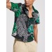 Mens Tiger Graphic Leaves Short Sleeve Lapel Shirts Mens Tiger Graphic Leaves Short Sleeve Lapel Shirts