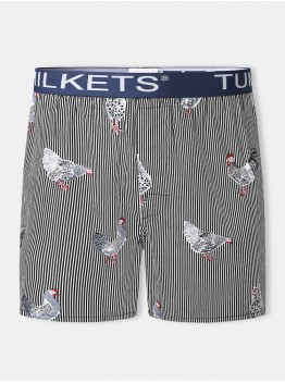Mens 100  Cotton Printing Breathable Lightweight Loose Home Casual Boxers