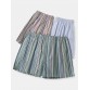 Mens 100 Cotton Colorful Striped Print Loose Fit Elastic Waist Breathable Home Boxers