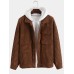 Men Corduroy Vintage Solid Color Button Collar Pockets Casual Jackets Men Corduroy Vintage Solid Color Button Collar Pockets Casual Jackets