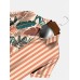 Mens Tropical Leaf Striped Print Holiday Short Sleeve Shirts Mens Tropical Leaf Striped Print Holiday Short Sleeve Shirts