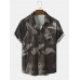 Mens Tropical Leaf Print Chest Pocket Holiday Short Sleeve Shirts Mens Tropical Leaf Print Chest Pocket Holiday Short Sleeve Shirts