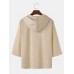 Mens Solid Half Zip Roll Up Sleeve Cotton Hooded T Shirts Mens Solid Half Zip Roll Up Sleeve Cotton Hooded T Shirts