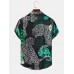 Mens Tiger Graphic Leaves Short Sleeve Lapel Shirts Mens Tiger Graphic Leaves Short Sleeve Lapel Shirts