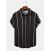 Mens Vertical Stripe Button Up Preppy Short Sleeve Shirts Mens Vertical Stripe Button Up Preppy Short Sleeve Shirts