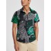 Mens Tiger Graphic Leaves Short Sleeve Lapel Shirts Mens Tiger Graphic Leaves Short Sleeve Lapel Shirts