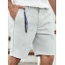Men Plain Color Zip Button Mid Length Casual Pants with Side Pocket Men Plain Color Zip Button Mid Length Casual Pants with Side Pocket