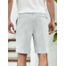 Men Plain Color Zip Button Mid Length Casual Pants with Side Pocket Men Plain Color Zip Button Mid Length Casual Pants with Side Pocket