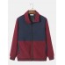 Men Texture Fleece Patchwork Contrast Double Pockets Lapel Jackets Men Texture Fleece Patchwork Contrast Double Pockets Lapel Jackets
