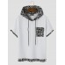 Mens Monochrome Geometric Print Splice Texture Short Sleeve Hooded T Shirts Mens Monochrome Geometric Print Splice Texture Short Sleeve Hooded T Shirts