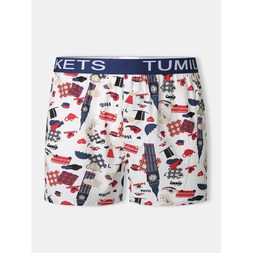 Mens 100 Cotton Pattern Print Breathable Lightweight Home Loose Lounge Boxers Mens 100 Cotton Pattern Print Breathable Lightweight Home Loose Lounge Boxers
