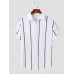 Mens Vertical Stripe Button Up Preppy Short Sleeve Shirts Mens Vertical Stripe Button Up Preppy Short Sleeve Shirts
