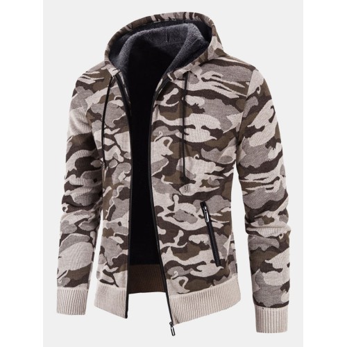 Mens Cotton Camo Printed Plush Lined Zipper Slant Pockets Jackets Mens Cotton Camo Printed Plush Lined Zipper Slant Pockets Jackets