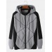 Mens Patchwork Contrast Color Zipper Casual Sports Hooded Jacket Mens Patchwork Contrast Color Zipper Casual Sports Hooded Jacket